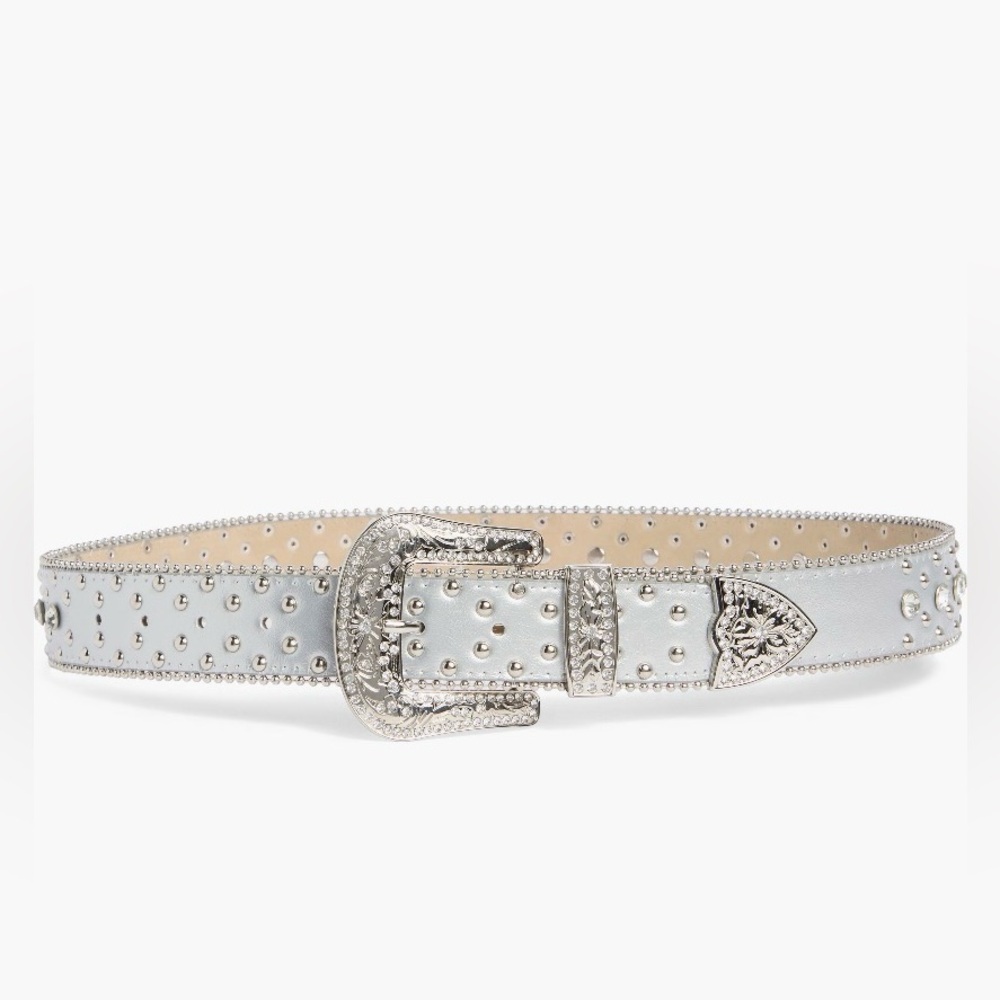 NWT Vince Camuto Silver Studded Western Style Belt